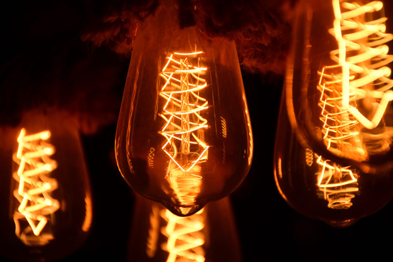 Light Bulbs-sm close up of lit up light bulbs