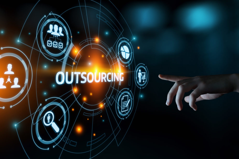 Outsourcing Human Resources Business Internet Technology Concept Custom software project outsourcing development professional services